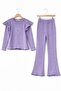 Heart-Embroidered Ruffled Camisole Girls' Two-Piece Set [Snug Fit] - 2