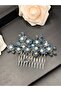 Bridal Hair Comb with Dense Pearls and Crystal Stones – Handmade Hair Accessory – Wedding & Engagement - 5
