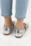 Silver Patent Leather Soft Bow Stylish Women's Ballet Flats Orthopedic Lightweight Sole Leather Skin - 8