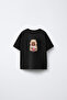 Capybara Printed Black Crew Neck Kids T-Shirt T-Shirt