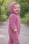 Winter Sweet Winter Sweet Baby Girl Plush Jumpsuit Hooded Zipper Soft Fleece Jumpsuit Winter - 5
