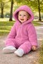Winter Sweet Winter Sweet Baby Girl Plush Jumpsuit Hooded Zipper Soft Fleece Jumpsuit Winter - 3