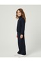 Premium Girls' Navy Blue Soft Cotton Zippered Pocket Tracksuit Set 3-8 Years - 2