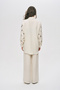 Women's Ethnic Modern Bead Embroidered Natur Oversize Shirt - 5
