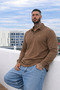 Men's Plus Size Mink Polo Long Sleeve T-Shirt