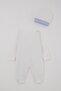 Baby Boy Overalls with Fixed Bow Tie and Vest 0-6 Months, White - 2