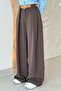 Glam Belt Detailed Palazzo Trousers Brown - 3