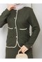 Women's Tweed Buttoned Jacket Skirt Two-Piece Set - 4