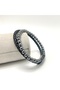 Certified Hematite Natural Stone Bracelet Real Leather Steel Lock - 6