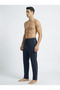 Men's Navy Blue Baggy Side-Piped Oversize Relaxed 4-Season Sweatpants with Wide Legs, 2 Yarns, Full Fit - 5