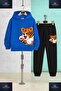 Children's Unisex Tiger Side Cute Large 3-Piece Hooded Tracksuit Set - 3