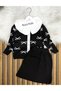 Girl's baby collared knit set with bow detail - 2