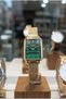 Women's Wristwatch |   20mm Gold Color Steel Case, Mesh Cord, Green Dial - 3