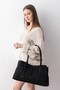 Hazel Black Soft Suede Textured Large Size Large Volume Women's Tote Shoulder Bag - 4