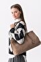 Hazel Mink Soft Suede Textured Large Size Wide Volume Women's Tote Shoulder Bag - 6