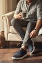 Genuine Leather Laser Cut Stitched Men's Sneaker Orthopedic Sole - 2