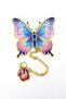 Pink Blue Colors Butterfly Gold Color Metal Bookmark with Chain Ay103 - 3