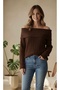 Soft Textured Degaje Madonna Collar Ribbed Knitwear Sweater Standard Size