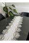 French Lace Linen Gardenia Luxury Laced Runner - 4