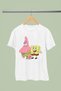 Spongebob Printed Cotton Short-Sleeved Regular Fit Youth and Children's T-Shirt