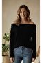 Soft Textured Degaje Madonna Collar Ribbed Knitwear Sweater Standard Size - 2