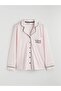 Ecru Shirt Collar Embroidered Women's Pajama Set (S6) - 6