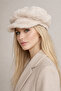 Women's Ecru Soft Textured Plush Cap - with Brim