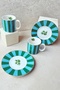 Candy Green Premium Porcelain 4 Piece Coffee Cup Set for 2 People 90 ml Love Green - 2