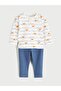 Ecru Printed Baby Boy T-Shirt and Sweatpants 2-Pack (S6)