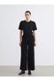 Wide Leg Women's Trousers with Elastic Waist (S6)