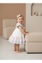 Baby girl's toddler dress with bow and flower detail, double collar, ruffled, 9-24 months - 6