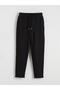 Black Women's Thick Sweatpants with Elastic Waist (S6)