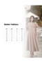 Beige/Cream Women's Elegant V-Neck Dress with Shoulder Detail and Cape for Special Events - 3