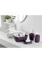 Geometric Design 4-Piece Bathroom Set Soap Dispenser, Toothbrush Holder, Liquid Soap Dispenser, Basket