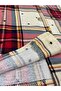 Unisex Children's Pajama Set Plaid Pattern Cotton Single Jersey Fabric Baby Collar Long Sleeves - 5