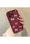 iPhone 15 Pro Compatible Trendy Quality Burgundy Color Ribbon Silicone Case Shock-Absorbing Protection