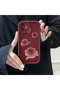 iPhone 15 Pro Max Compatible Burgundy Color Flower Pattern Case Silicone Shock Absorbing - 4