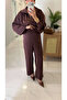 Vurda Brown Satin Set - 3