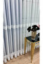 2672 Striped Modern Living Room Curtain 1/3 Dense Pleated Tulle Curtain (Ecru)