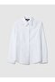 White slim fit cotton blend shirt with classic collar and buttons - 5