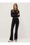 Black Flared Leggings in Stretch Cotton