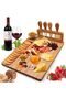 Silk Route Cheese Board Set with Stainless Steel Cheese Knives 4-Pieces