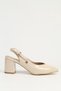 Women's Beige Patent Leather Women's Heeled Shoes Pc-55796 - 2