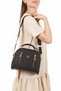 Women's Vegan Leather Everyday Crossbody Bag – Black with Gold Zipper Detail - 2