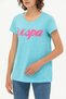 Women's Turquoise Crew Neck T-Shirt 50251960-Vr093 - 6