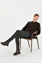 Men's Slim Fit Anthracite Canvas Trousers 50253896-Vr006