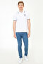 Men's White Polo Collar Basic T-Shirt 50231766-Vr013 - 4