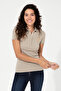 Women's Khaki Basic Polo Collar T-Shirt 50246287-Vr027 - 2
