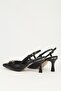 Women's Black Leather Heeled Shoes Pc-55775 - 3