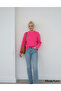 Fuchsia Crew Neck Oversize Women's Knitwear Sweater - 8